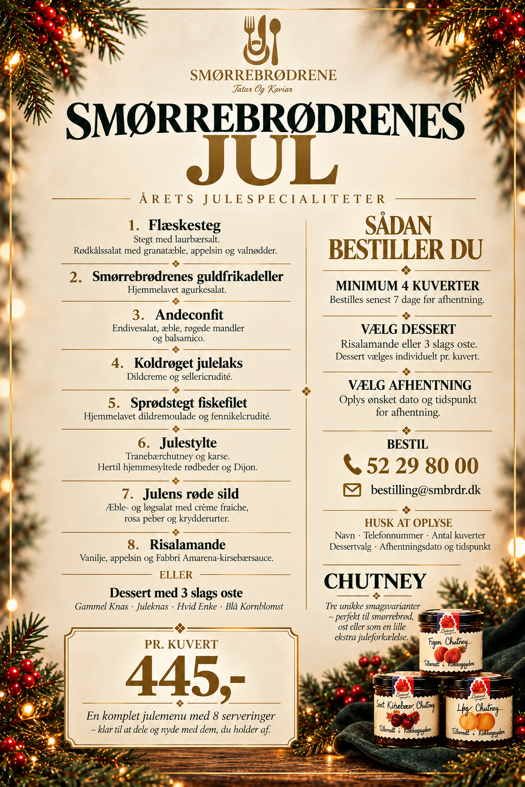 Smørrebrødrenes julemenu 2026